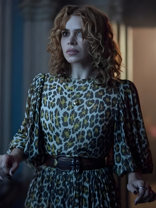 Isadora Capri’s Leopard Print Dress in Wednesday Season 2